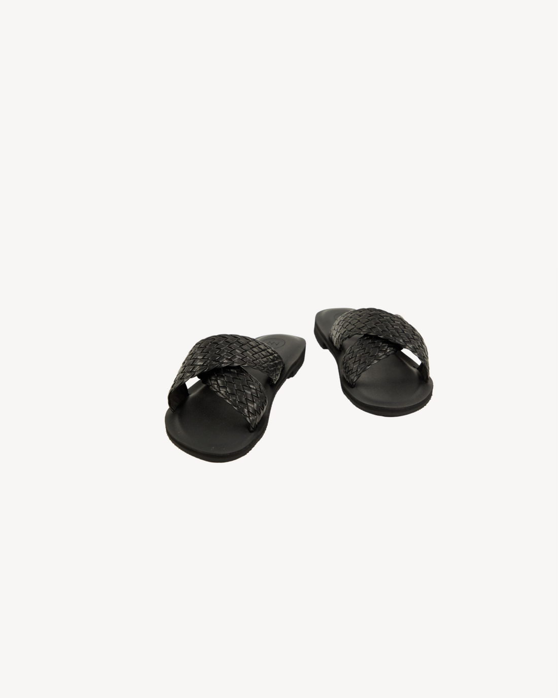 Cross Woven Sandal - Black