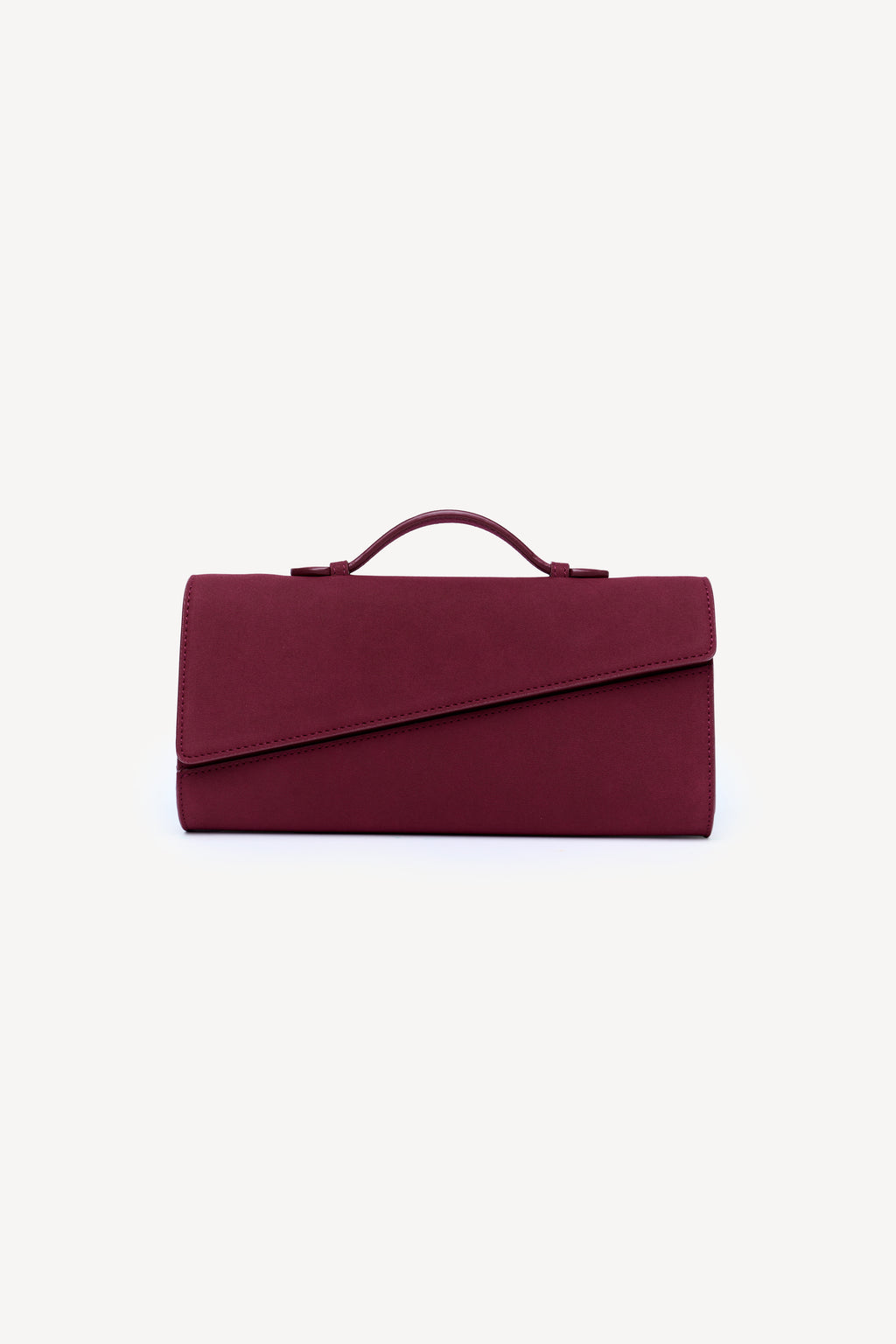 Symmetrical Pochette Suede - Raspberry