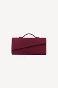 Symmetrical Pochette Suede - Raspberry