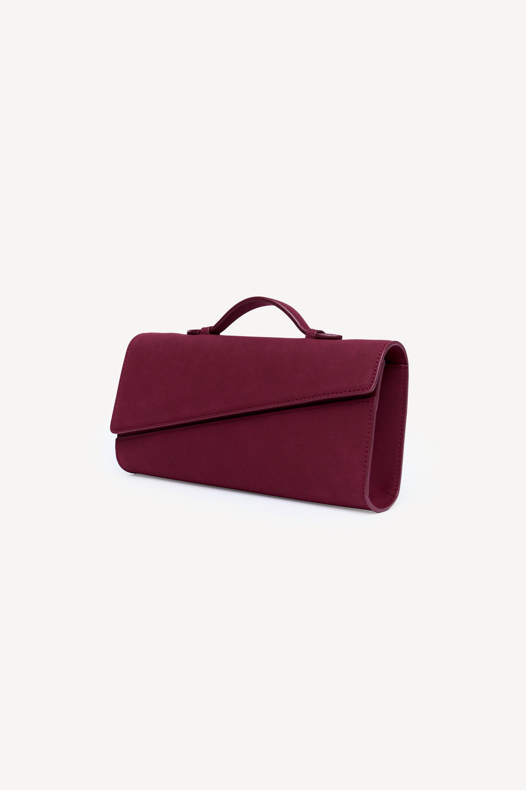 Symmetrical Pochette Suede - Raspberry