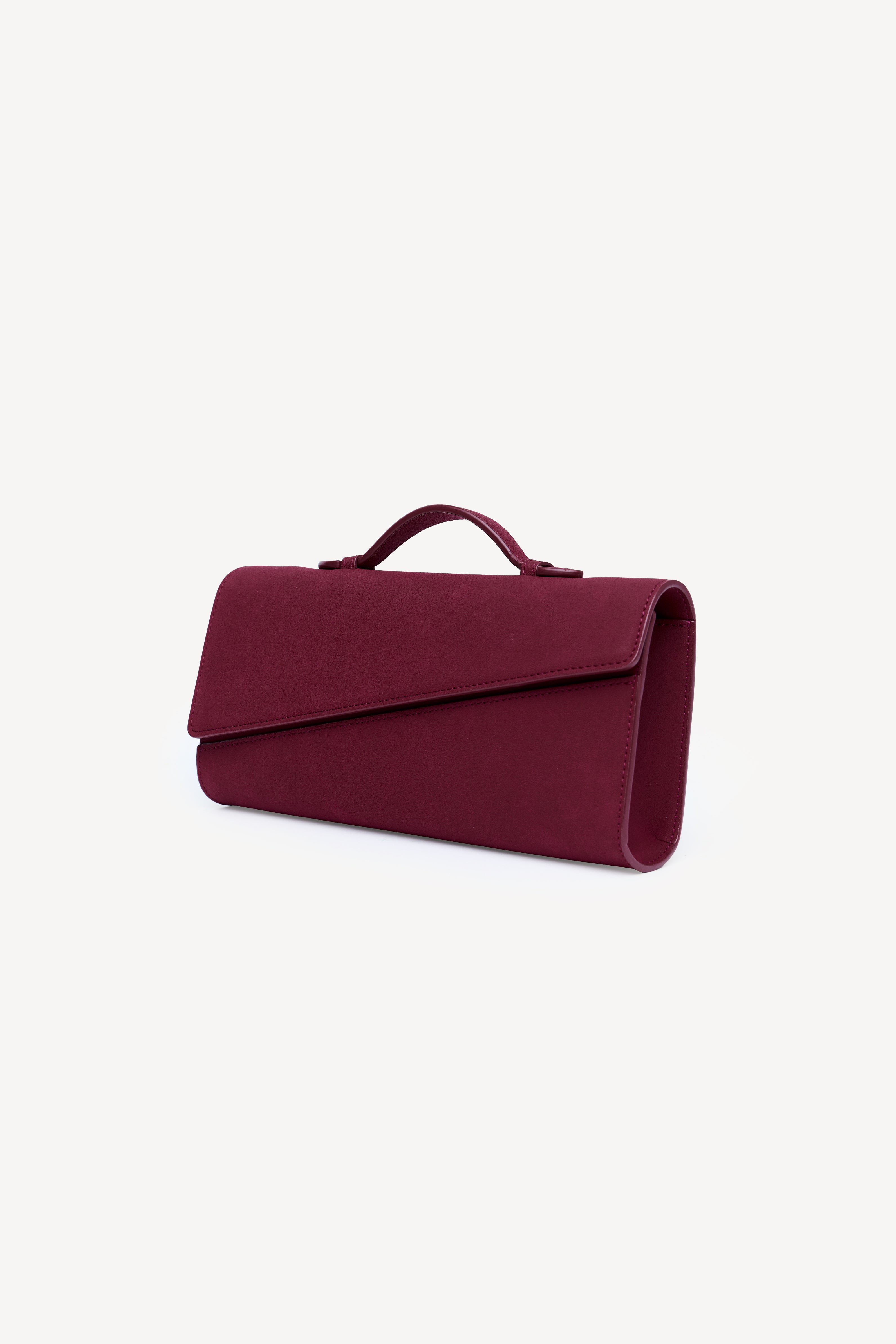 Symmetrical Pochette Suede - Raspberry