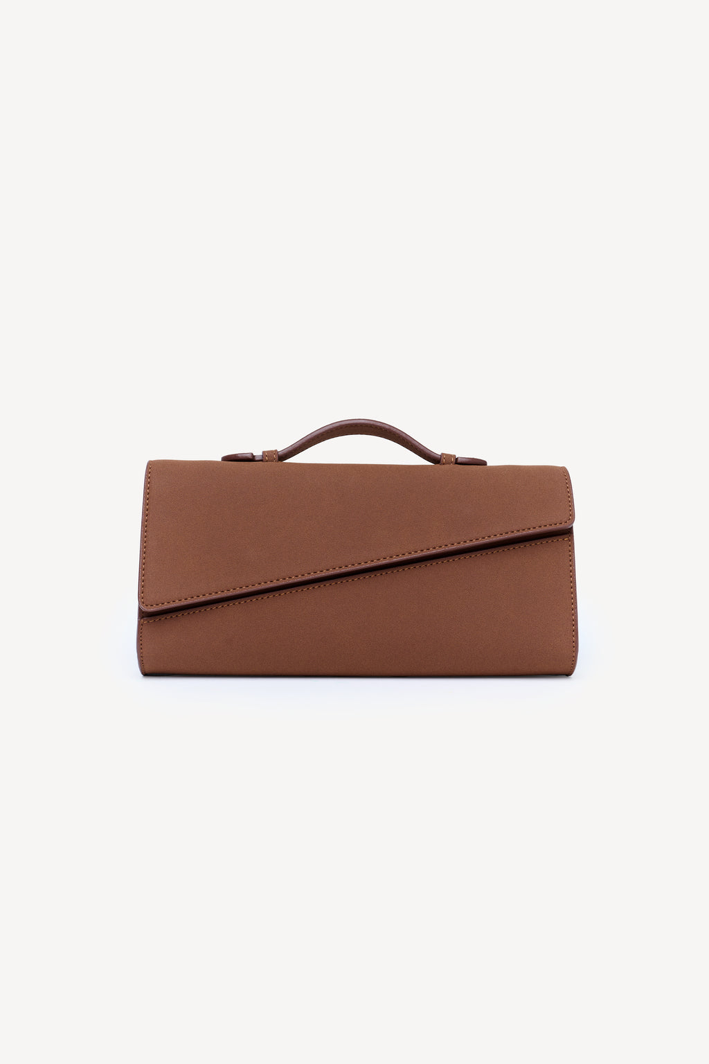 Symmetrical Pochette Suede - Copper Brown