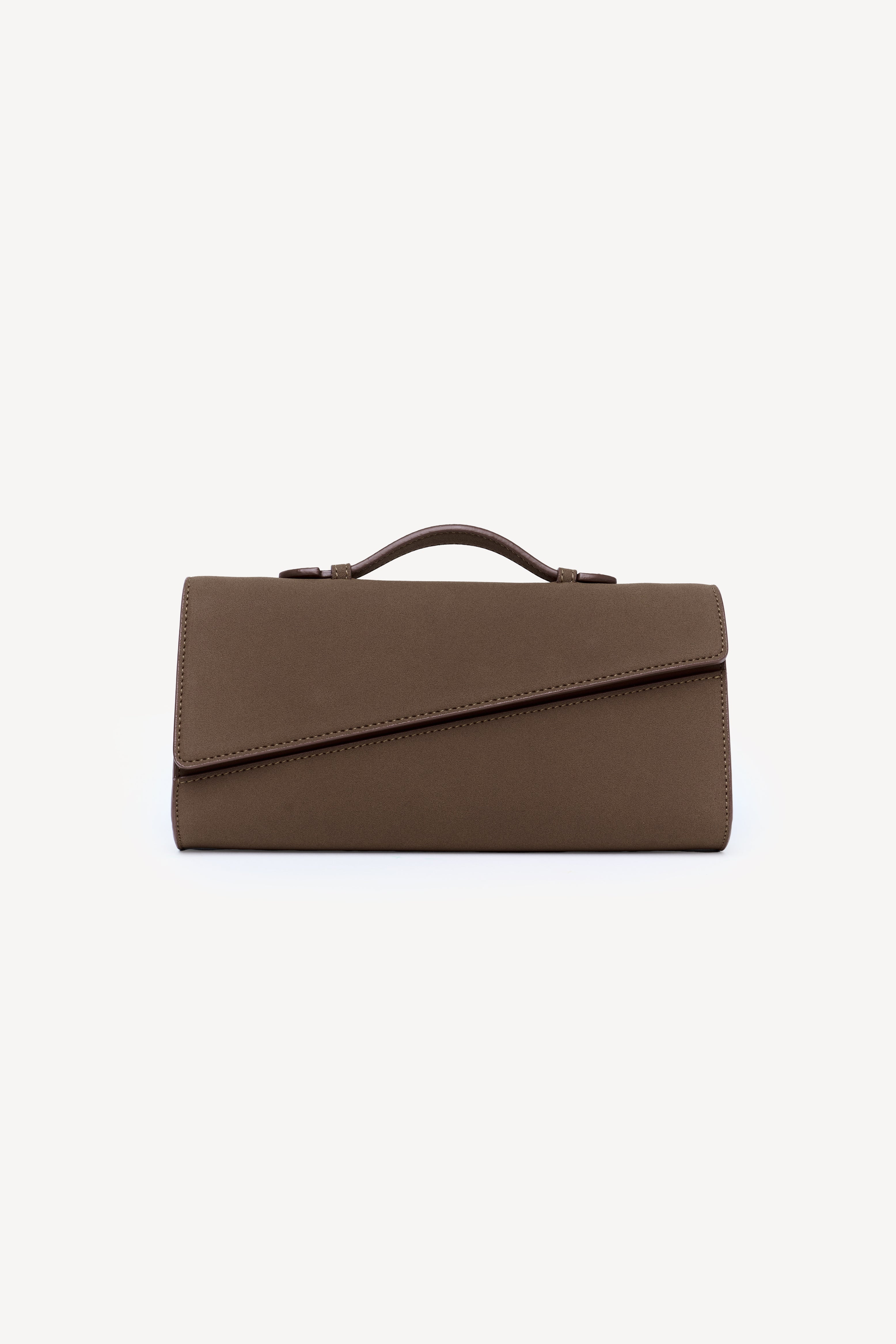 Symmetrical Pochette Suede - Cappucino