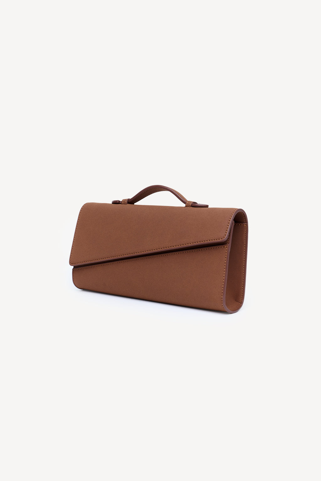 Symmetrical Pochette Suede - Copper Brown