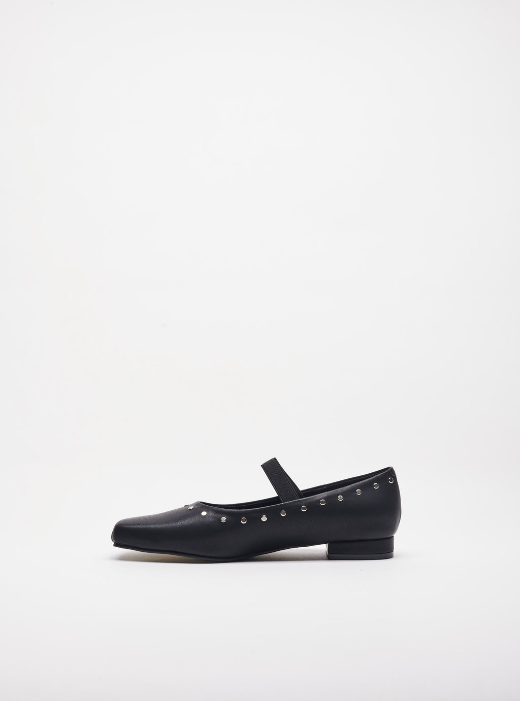 Black - Studded Ballerina