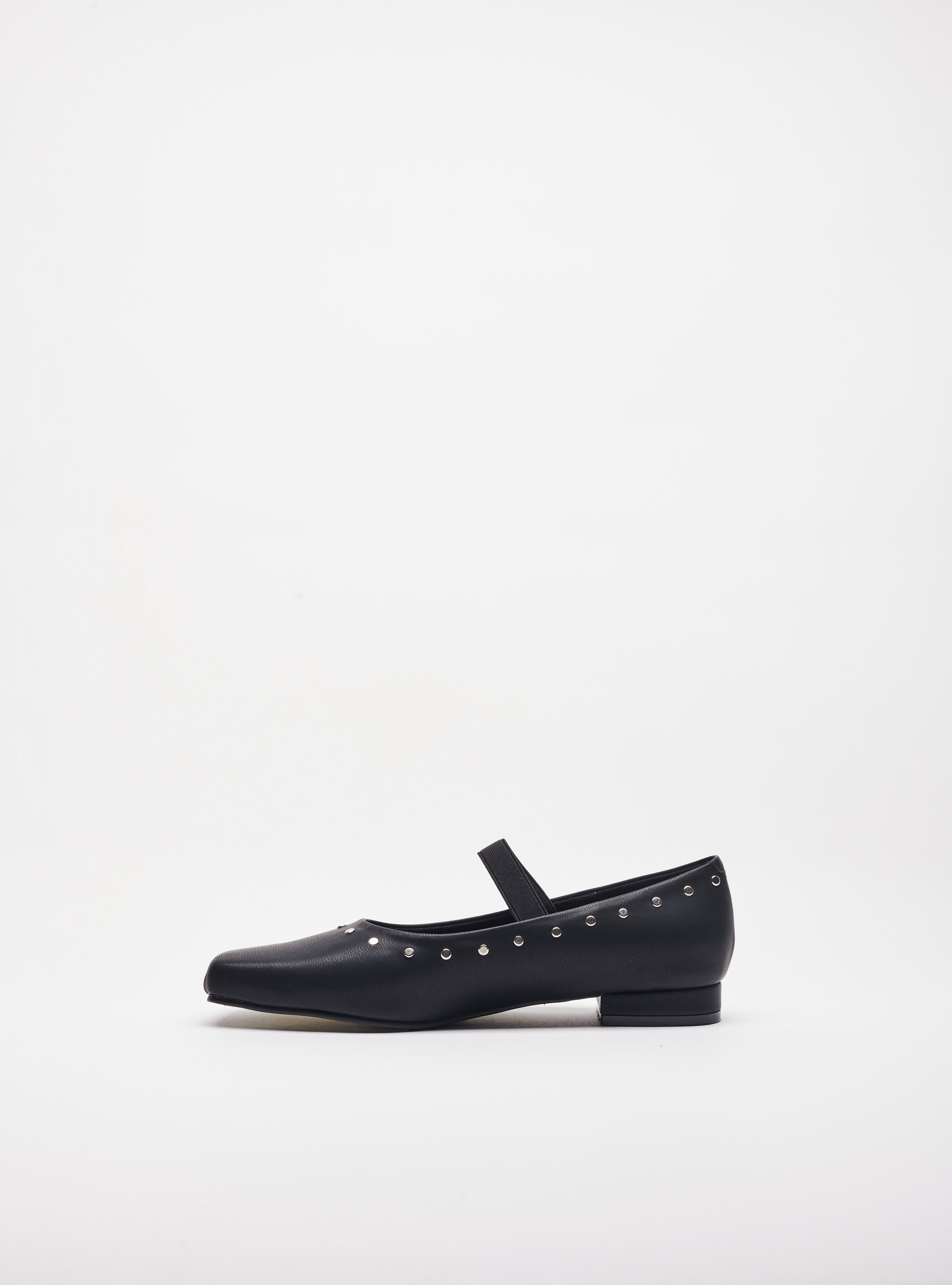 Black - Studded Ballerina