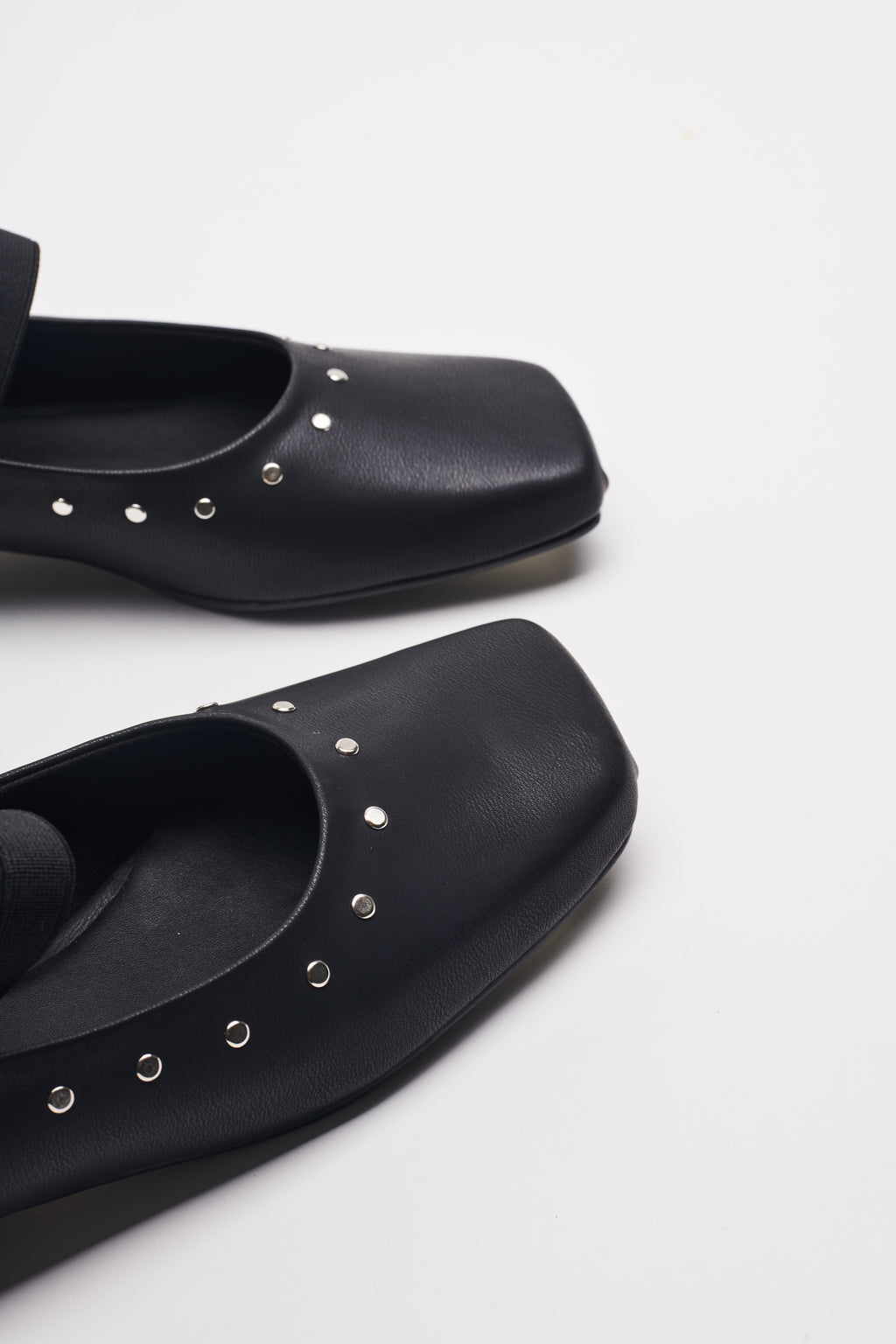 Black - Studded Ballerina