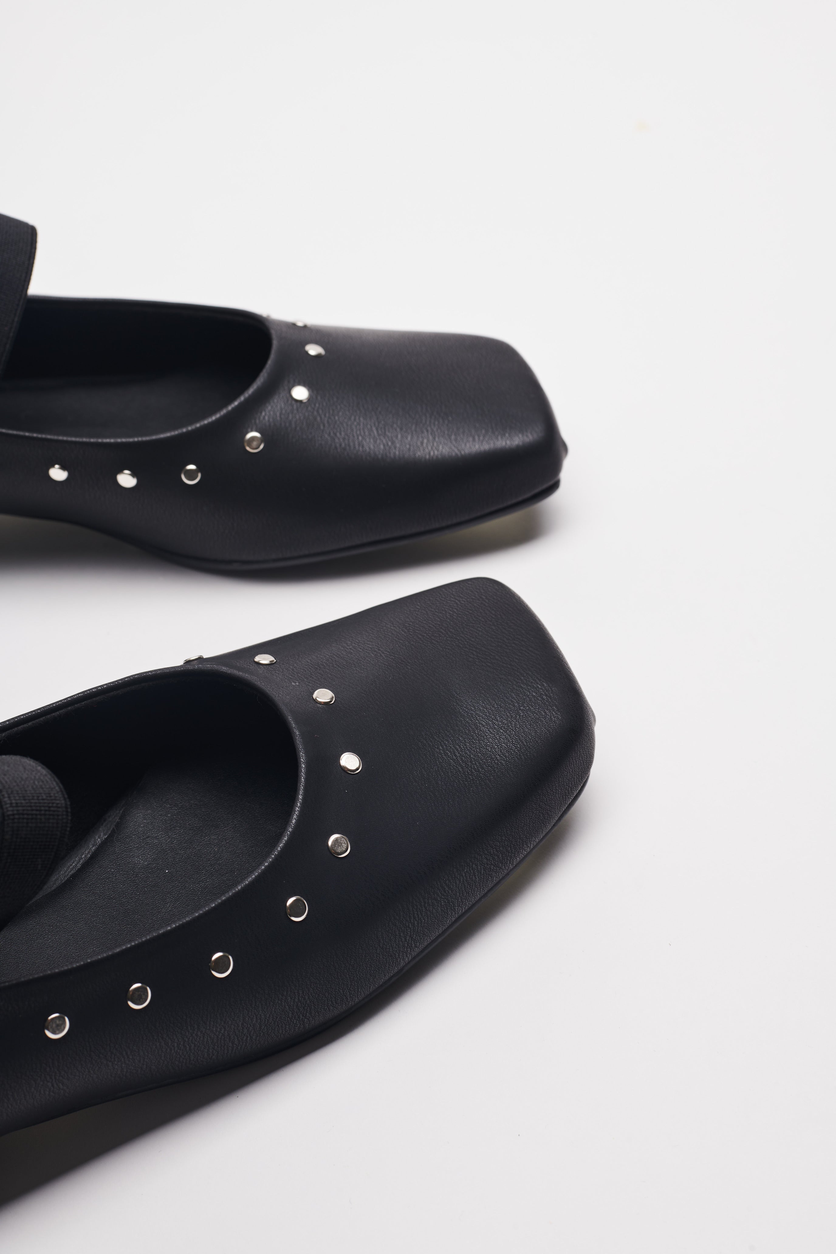 Black - Studded Ballerina