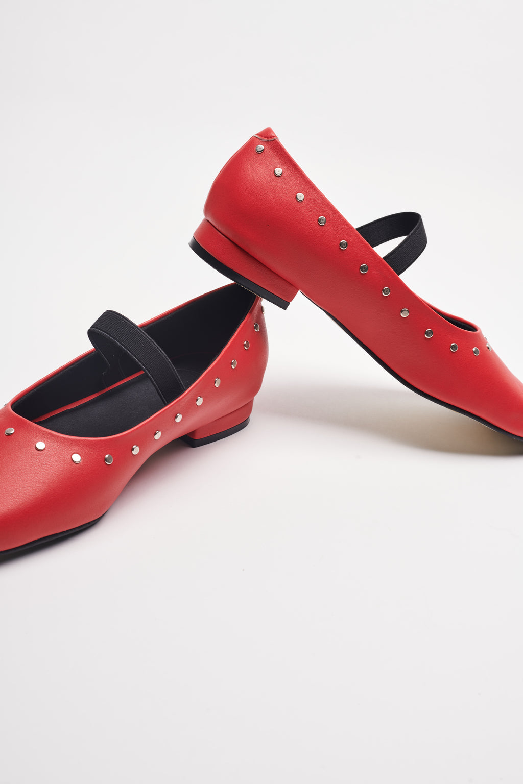 Red - Studded Ballerina