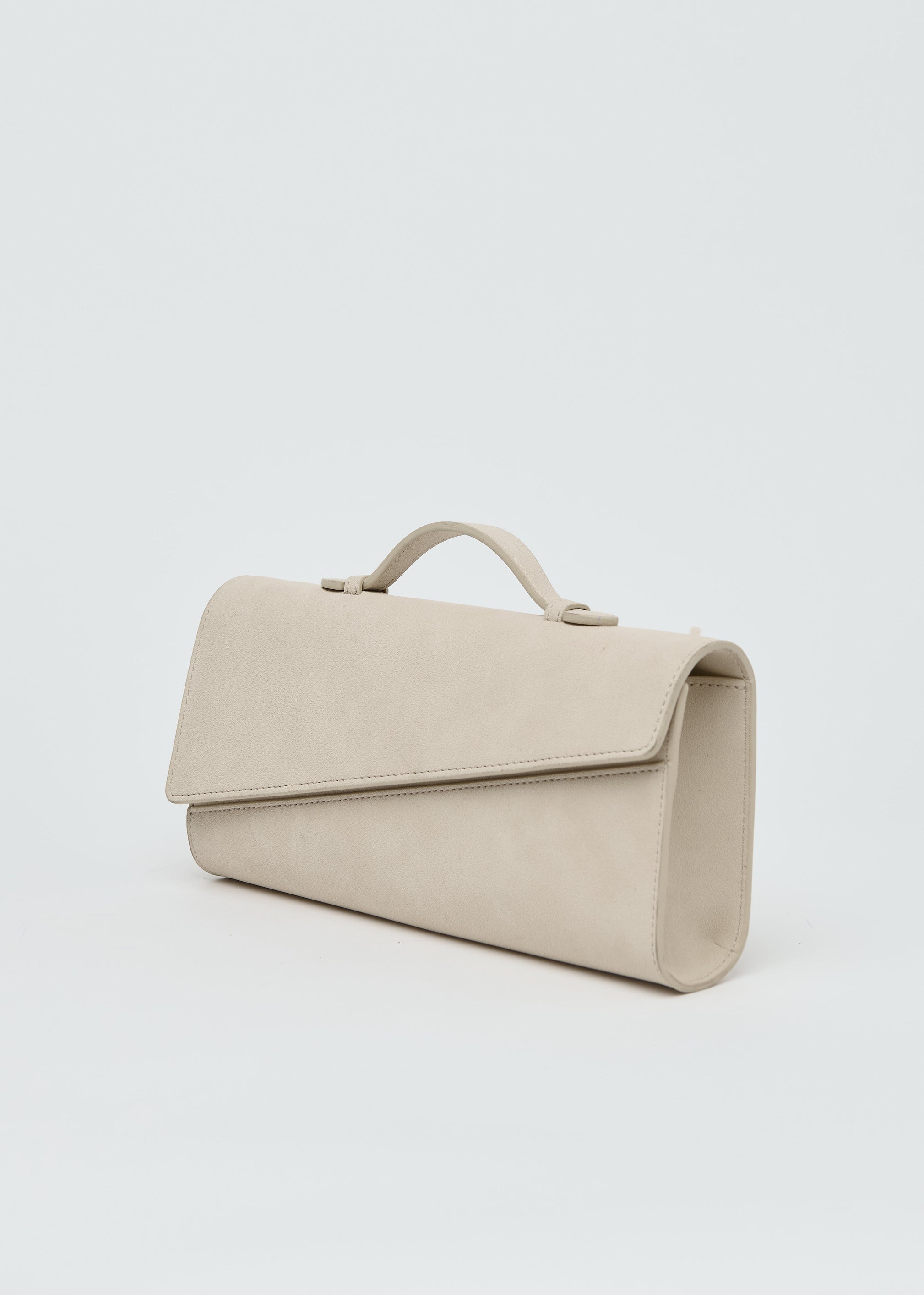 Symmetrical Pochette Suede - Parchment
